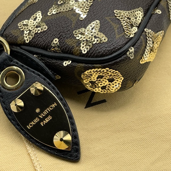 Louis Vuitton Eclipse Mini Pochette Wristlet Limited Edition Sequins Rare Clutch - Picture 12 of 15